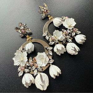 J Crew crystal statement chandelier earrings